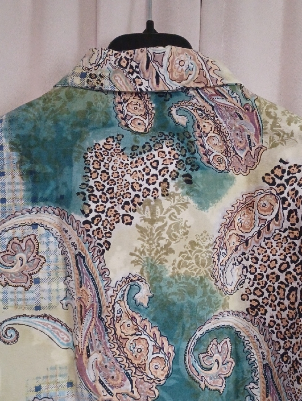 Gaudy Couture Paisley Animal Print Denim Jacket Rhinestones Button Front Sz M - Picture 10 of 15